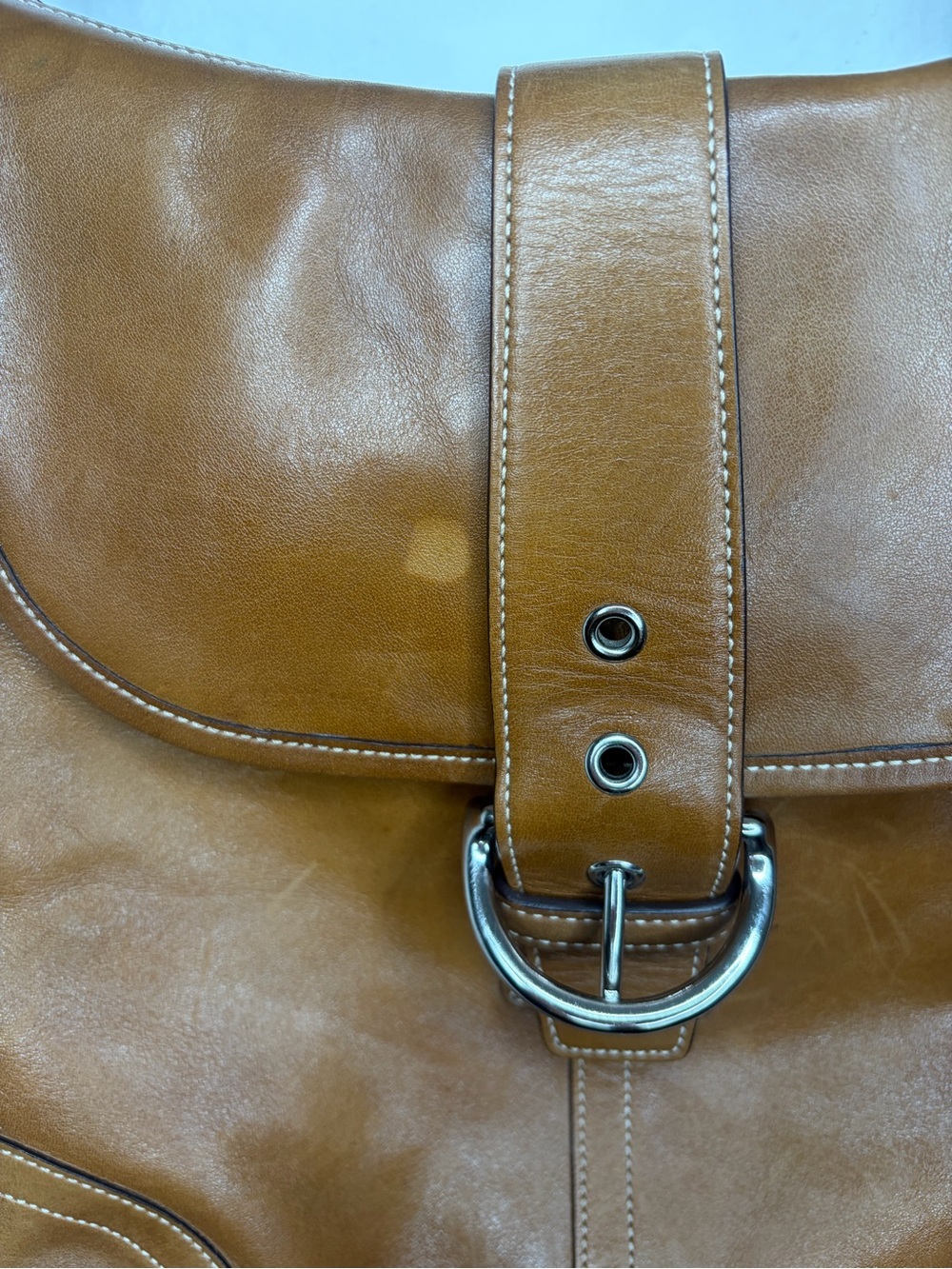 Vintage Y2K Coach 9480 Purse Bag Soho Hobo Saddle Leather Crossbody British Tan - Picture 8 of 8